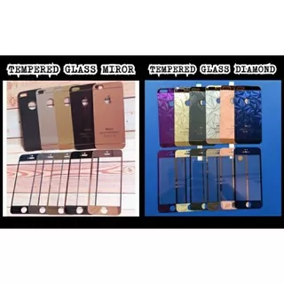 iPhone 4 / iphone 5 / iphone 6 / iphone 6 Plus | Tempered Glass Mirror / 3D Diamond Front Back
