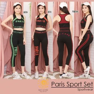 PARIS SPORT SET setelan baju senam wanita legging senam zumba aerobic yoga