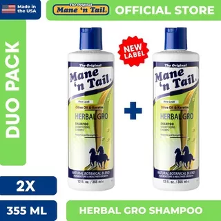 [2 Pack] Mane 'n Tail Herbal Grow Shampoo/Sampo Kuda Mane 'n Tail Herbal Gro 355 ml