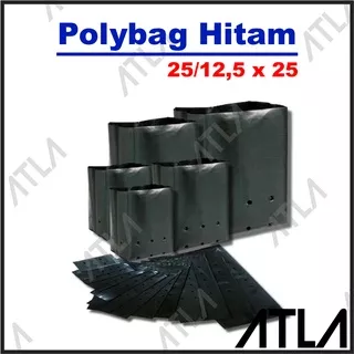 Polybag Hitam 25/12,5 X 25 Kantong Plastik Polibag Poly Bag 25X25 KP005