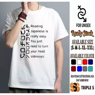 TSHIRT READING JAPANESE IS REALLY EASY KAOS KATA-KATA TULISAN JEPANG