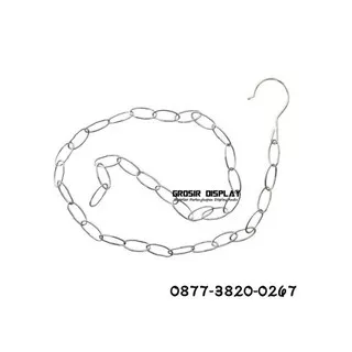 Gantungan Hanger Baju Rantai Besi Silver Rantai Stainless Serbaguna Rantai Cantolan Hanger Kerudung