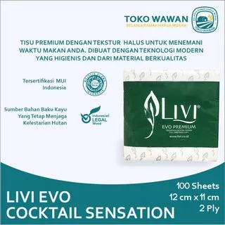 Tissue LIVI EVO Napkin Cocktail Sensation 100 Sheet / Tisu Makan Premium