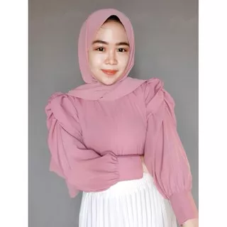 ALEEYA ATASAN BLOUSE MODEL BALON LILAC BABY BLUE HITAM PUTIH KUNING MATCHA TERBARU TERMURAH PREMIUM