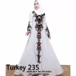 Abaya Saudi Putih Jubah Turkey 235 Gamis Saudi Mekkah Putih Maxi Dress Putih Couple Ibu Dan Anak Anak Bordir Mella Putih