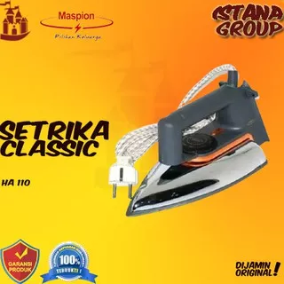 Setrika Listrik Seterika Gosokan Setrika Maspion HA110 / Seterika HA 110 Dry Iron Warna Abu Abu