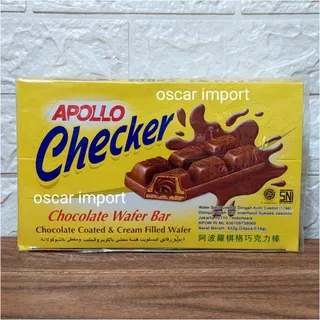 Apollo Checker Chocolate isi24 box kuning wafer salut coklat cokelat import Malaysia