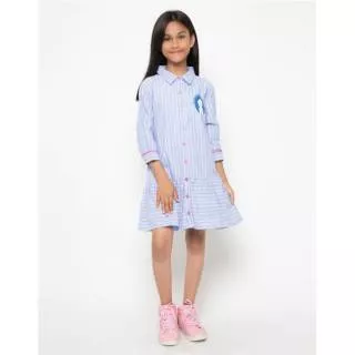 Disney frozen Elsa mini dress salur anak perempuan - light blue