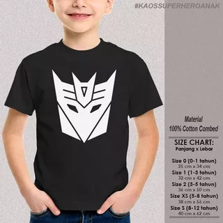 Kaos Anak [CUTTING] Superhero DECEPTICON Pakaian Baju Shirt Anak Cowok