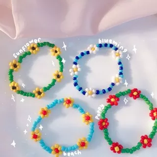 Gelang manik bunga/beaded bracelet/gelang k-idol