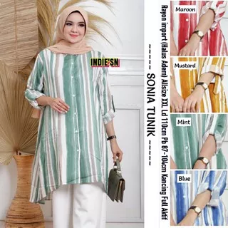 SONIA TUNIK by Indiens : Tunik wanita berkualitas nyaman halus adem original premium busui realpict