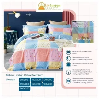 Sprei Katun Catra 200x200x30 Homemade Seprei 180x200 160x200 Seprai Set sarung Bantal dan guling Meylan bisa Bedcover Set La Gayya Sprei Selimut Dewasa Sprai Polos