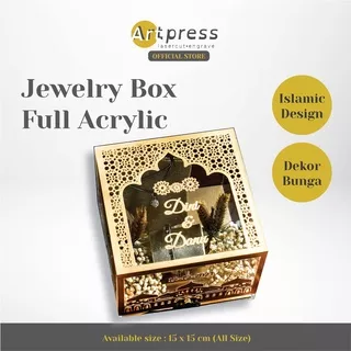 Artpress Lasercut Jewelry Box Acrylic - Islamic Design - Dekor Bunga