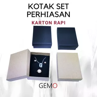 Kotak Set Perhiasan Model Kardus - Box Cincin Tempat Anting Murah Kalung Liontin Tempat Jewelry Murah Cocok Untuk Gift / Hadiah, Lamaran, Mahar Pernikahan, Hantaran Tunangan, Seserahan Pernikahan