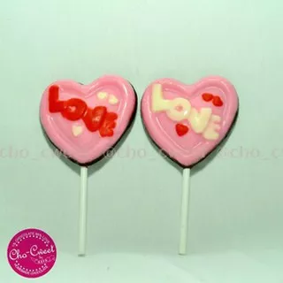 Cho Cweet Coklat Valentine LOVE STICK Cokelat Lollipop