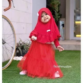 Baju Muslim Gamis Bayi Perempuan, Gamis Brukat Brokat Tulle / Tille Baby,  Baju Muslim Aqiqah Akikah