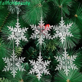 FALLFORBEAUTY Clear Christmas Decoration Transparent Hanging Ornament Snowflake Pendant New Year Christmas Tree Lovely Navidad Deer Acrylic Party Supply