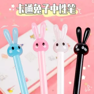 Pulpen Karakter Pulpen Lucu Pen Pena Pulpen Jelly Alat Tulis Lucu Pulpen Kelinci Rabbit Kartun Cute Imut Pulpen Pink