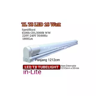 Lampu TL T8 LED 18 Watt kuning 3000K 120cm inlite