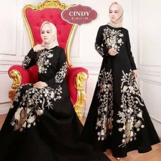 Abaya maxi hitam  Jubah hitam ori gamis hitam baju dress syar`i saudi abaya madina