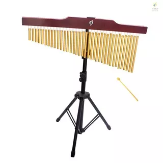 [In Stock] 36-Tone Golden Bar Chimes 36 Bars Single-row Wind Chime Musical Percussion Instrument with Tripod Stand and Striker