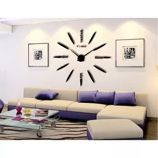 [ Home Appliance ] Jam Dinding Besar DIY Giant Wall Clock Quartz Creative Design 80-130cm - DIY-202