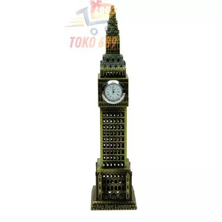 MINIATUR BIG BEN INGGRIS 24CM / MINIATUR BIG BEN LONDON 24 CM - Jam Silver