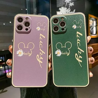 Samsung A31 A51 A71 A50s A30s A50 A7 S20 Ultra A70 A20 A30 A10 M10 S10 S8 S9 Plus Note 20 8 9 10 Green & Purple Cartoon Lucky Mouse Style Soft TPU Case Cover 608 GNC