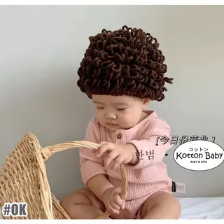 0-3 thn || Topi Wig Korea Bayi Newborn Anak Polos Kupluk Karakter Lucu Emen Anak Impor Catalog OIMG OK
