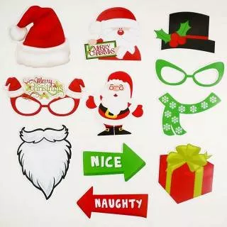 Photo Props Photobooth Properti foto (isi 10pcs) dekorasi Aksesoris photoprops NATAL