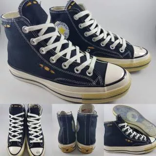 Sepatu Kets Converse Chuck Taylor All Star 70s High X Dr. Woo Black Sunset Gold Hitam