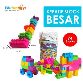 Edufuntoys - KREATIF BLOCKS ukuran besar/ building block/ bongkar pasang lego ukuran besar/ mainan anak