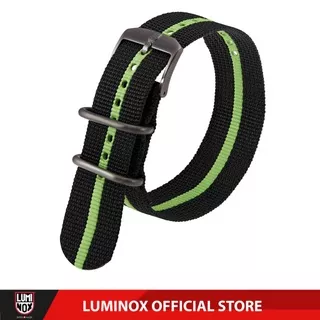 Luminox Strap Regimental Stripes 3000/3040/3050/3080/8400 - Black/Green Stripe 23mm (FN.3950.61)