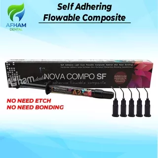 COMPOSITE FLOWABLE / COMPOSIT FLOW / KOMPOSIT / BAHAN TAMBAL GIGI NOVA COMPO SF SUPER FLOW SERUPA DYAD FLOW / SELF ADHERING / SELF ADHESIVE