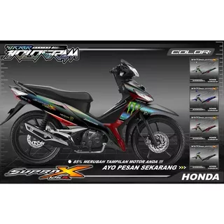 SUPRA STICKER STRIPING SUPRA X 125 FI - STIKER MOTOR HONDA SUPRA X 125 FI LIST VARIASI HOLOGRAM JP 03 MOVISTAR