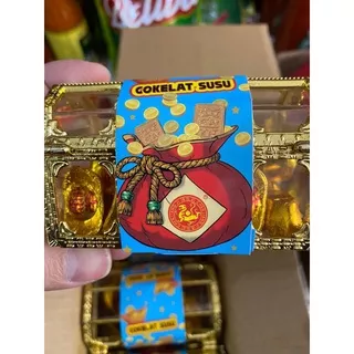 Coklat Permen Peti Emas Yen Pao Uang Kuno Pajangan Imlek 68 Gr China Satuan / Box Isi 6