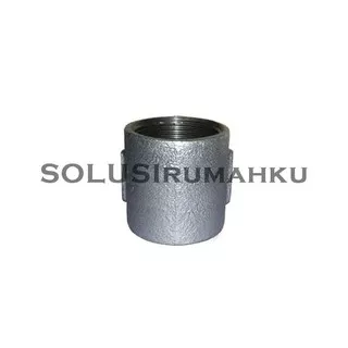 Soket Galvanis 1/2” Socket Drat Sambungan Lurus Besi Galv 1/2 Inch