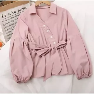 BLOUSE WANITA••SAKA BLOUSE••BLOUSE KOREAN STYLE••BLOUSE BAHAN MOSCREP