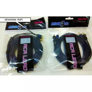 KABEL RCA AUDIO KUALITAS SUPER MIGNOVA/ DRAGSTER GOLD COOPER 1 METER