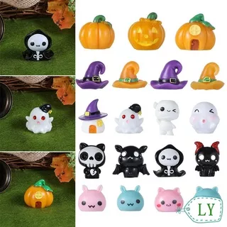 LY 1Pcs Ghost Halloween Decor Pumpkin Resin Craft Halloween Ornaments Cute Miniature Figurines Mini Garden Decorations Vampire Micro Landscape Ornaments