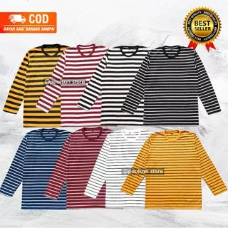 Kaos salur belang stripe lengan panjang