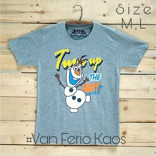 T-shirt cowok karakter FROZEN OLAF - Kaos cewek/cowok FROZEN murah - Abu-abu Muda, M