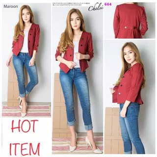 BLAZER WANITA KOREA BAHAN WEDGES BLAZER FASHION CEWEK BLAZER KERJA