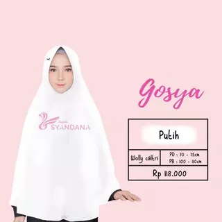 Hijab Kerudung Khimar Gosya Putih Syandana (Size L)