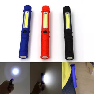 Senter LED 3 in 1 Magnet COB Chip On Board Camping Baca Plasma AAA x 3 - Hitam X6Z5