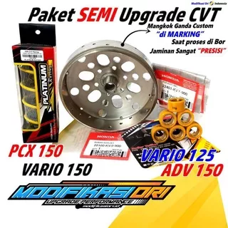 PAKET UPGRADE CVT VARIO 125 150 PULLEY RACING PCX MANGKOK GANDA ADV ROLLER VARIO PER CVT 1500 RPM