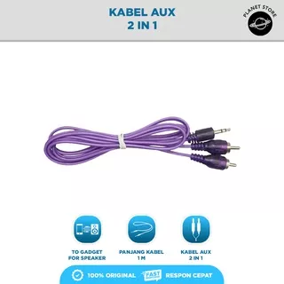 KABEL AUX CABANG 2 JACK SPEAKER 3.5 CABLE 1m KABEL INPUT SPIKER AKTIF DUA CABLE 2IN1 INPUT