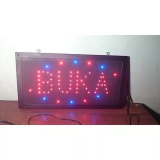 Papan Tulisan Lampu / LED Sign OPEN / BUKA