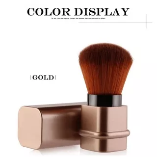 (BRUSH TARIK) RETRACTABLE TRAVEL BLUSH ON MAKEUP KABUKI POWDER FOUNDATION COSMETIC