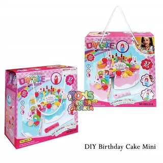 Mainan Kue Potong DIY BIRTHDAY CAKE MINI 37 PCS Ada Musik & Lampu